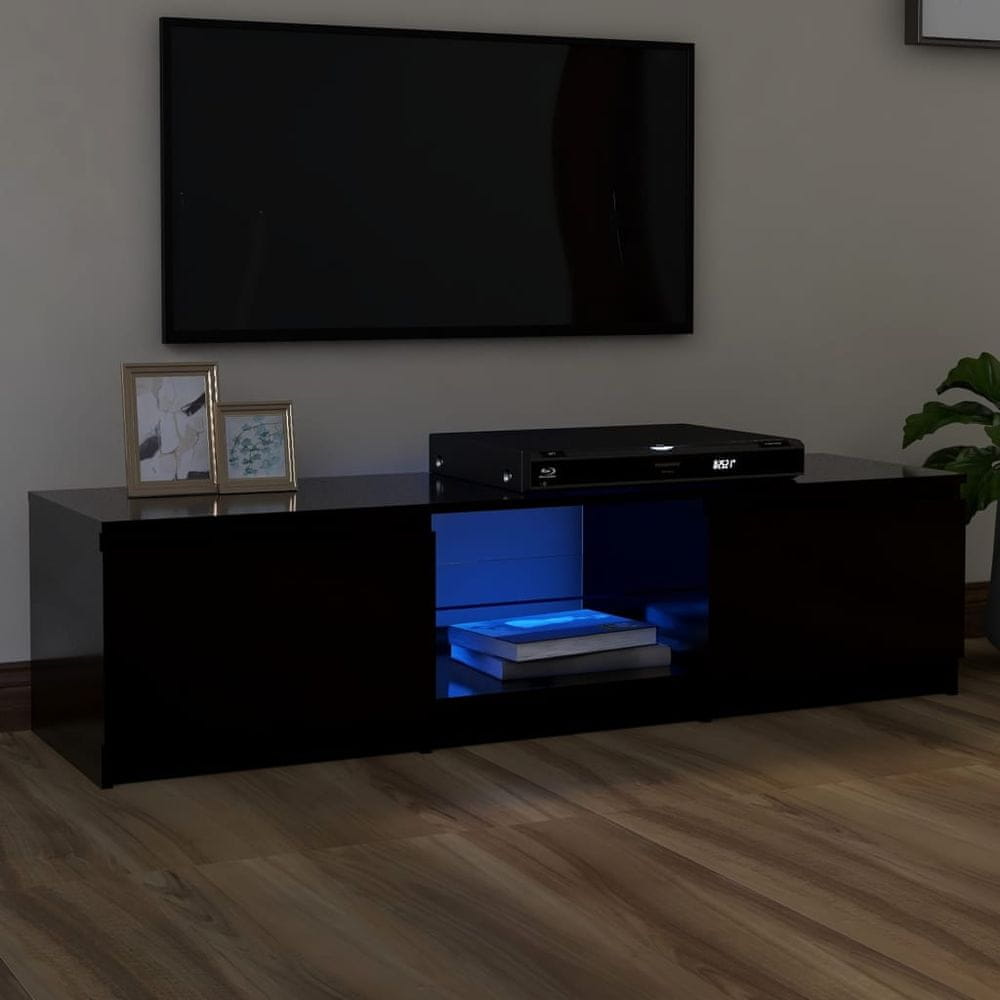 Vidaxl TV skrinka s LED svetlami čierna 140x40x35,5 cm